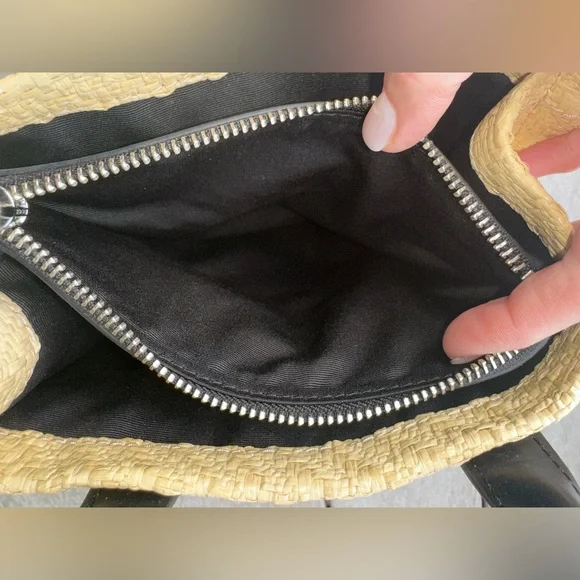 ✨ MARC JACOBS Raffia Mini Tote | Straw + Black Leather | Crossbody NWOT - Picture 13 of 15